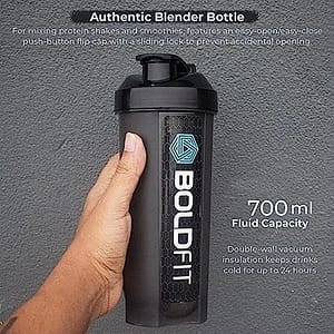 Boldfit Gym Shaker for Protein Shake Leakproof Shaker Bottles for Protein, Preworkout and Bcaa Shake, Protein Shaker Bottle for Gym Gym Bottle for Men and Women BPA-Free Material Typhoon - 700 Ml