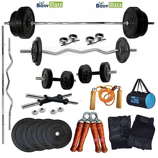 50KG Rubber WEIGHT PLATES HOME GYM FITNESS PACKAGES