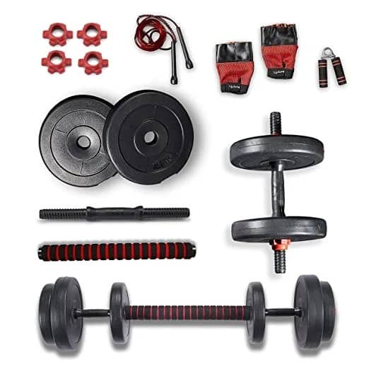 PVC Home Gym Set 10kg Plate with Extension Barbell Rod